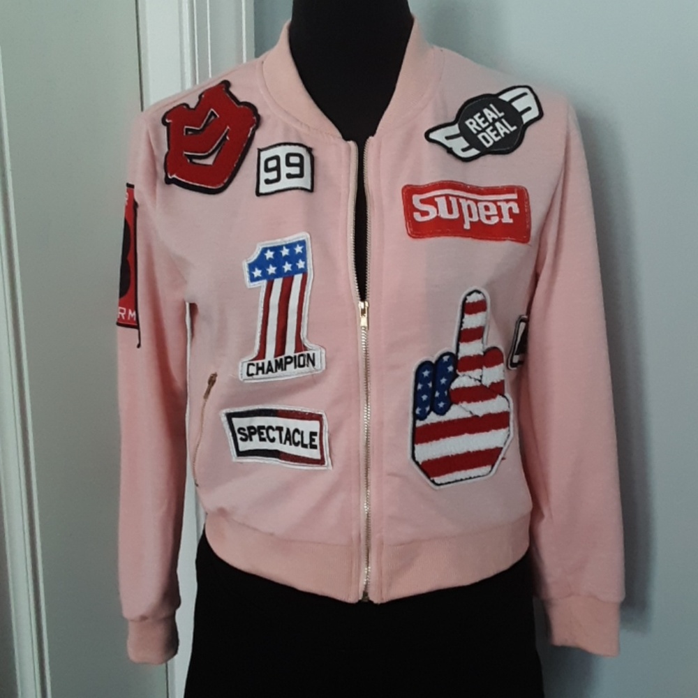 Pink patches jacket